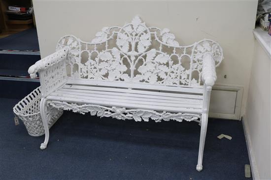 A pair of Victorian cast iron Coalbrookdale-style benches w.150cm